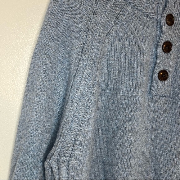 Banana Republic Mens Mock Neck Button Wool Blend Pullover Sweater Blue Sz M - Picture 7 of 13